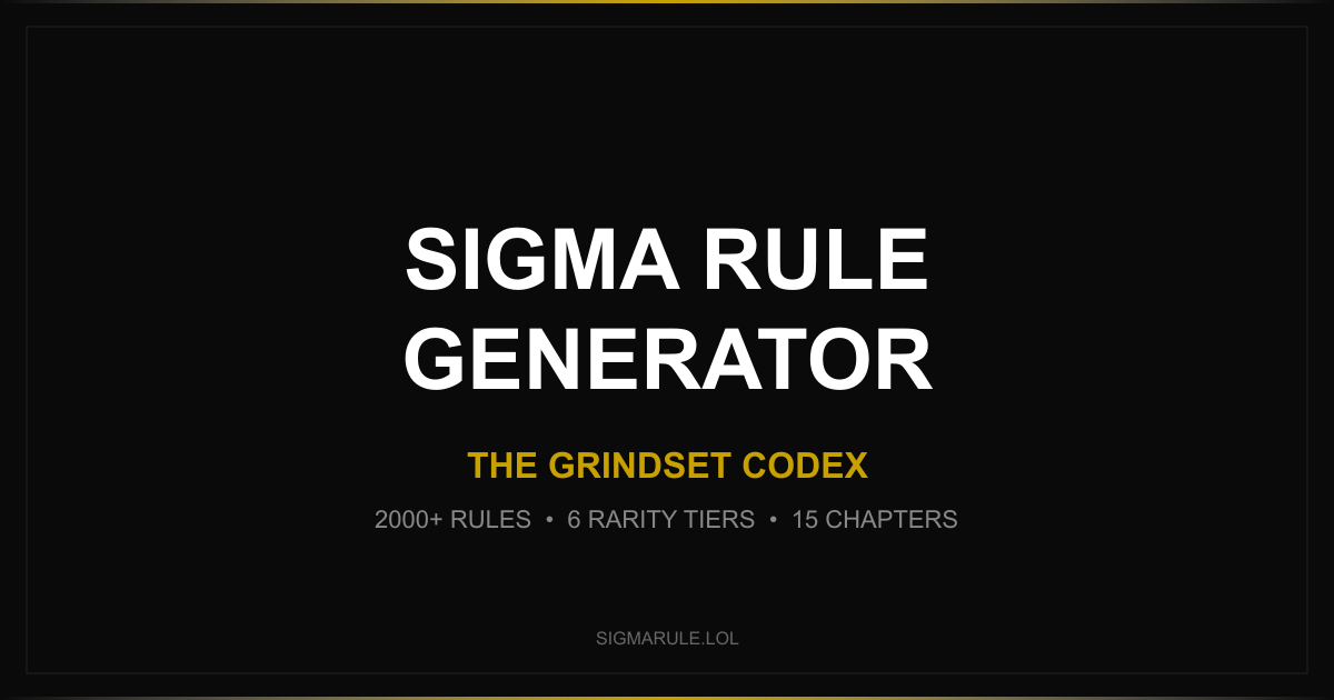 Sigma Rule Generator — 2000+ Sigma Grindset Rules | The Grindset Codex